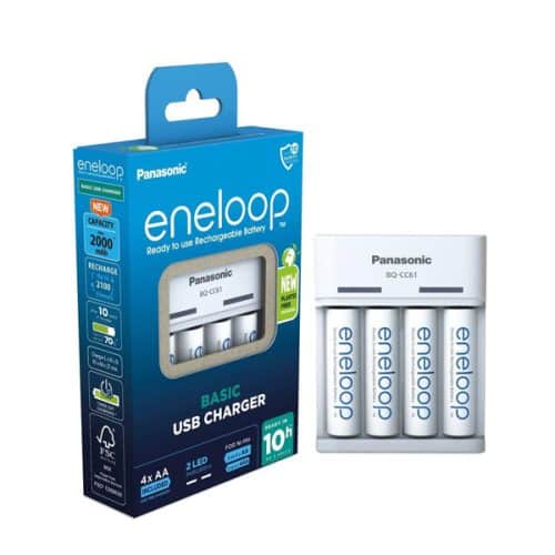 Panasonic Eneloop EKO AA 2000mAh (4τμχ) with USB Charger BQ-CC61 [K-KJ61MCC40USB]