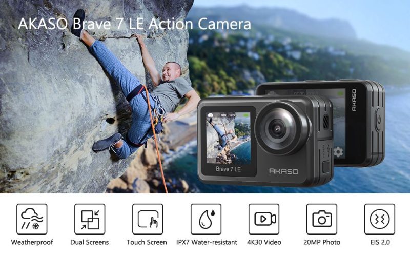 Akaso Brave 7 LE 4K Waterproof Dual Screens Sport Action Camera Waterproof - Image 2