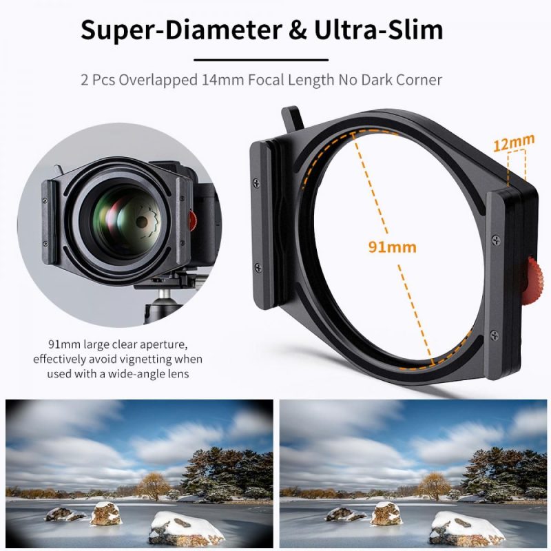 K&F Concept Square Filter Holder System Pro Kit (Filter Holder + 95mm CPL + Square GND8 Filter + ND1000 (10 Stop) + 4 Filter Adapter Rings(SKU.1808) - Image 2