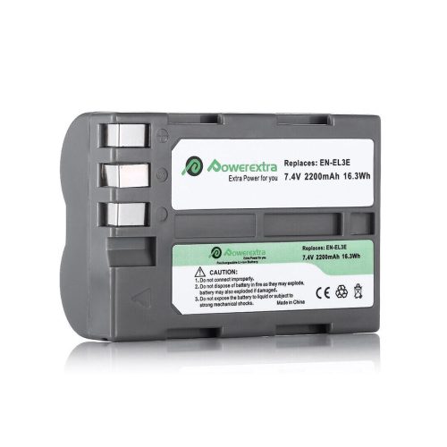 Powerextra NK-ENEL3E Replacement Battery For Nikon EN-EL3e 2200mAh Li-ion