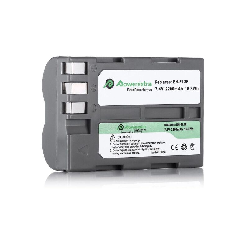 Powerextra NK-ENEL3E Replacement Battery For Nikon EN-EL3e 2200mAh Li-ion
