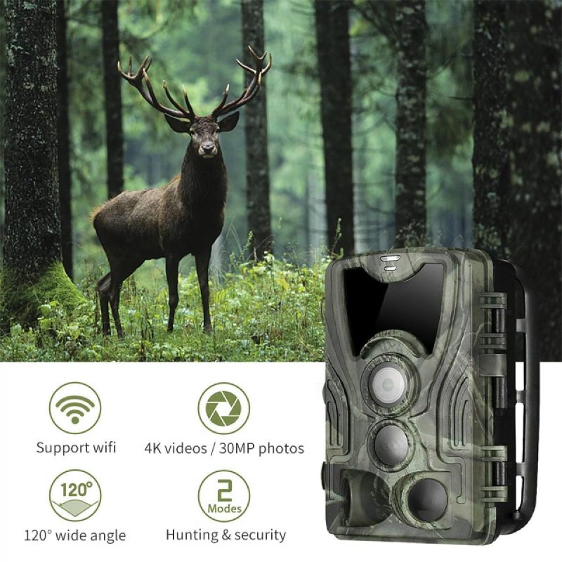 K&F Concept Trail Camera 4K WiFi 30MP with 940nm Infrared Outdoor IP65 Waterproof Hunting Infrared Night Vision Camera (KF35.019) - Image 3