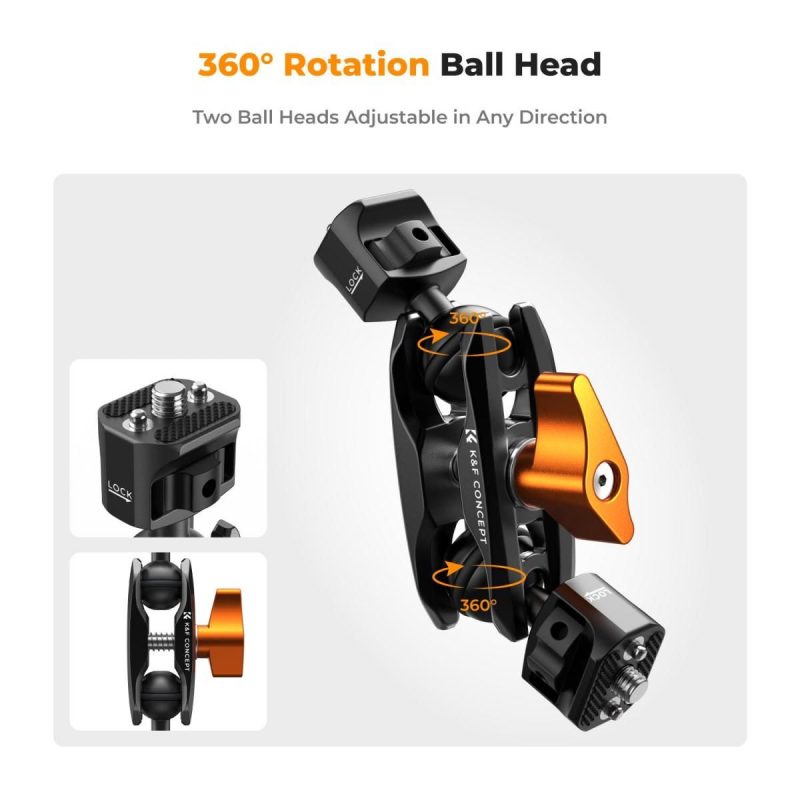 K&F Concept MS14 Magic Arm with Double Ballheads 1/4" Screw (KF31.082) - Image 2