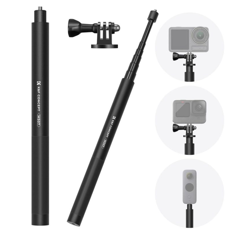 K&F Concept MS07 Invisible Selfie Stick 153cm Compatible with Insta360, GoPro, DJI Action KF09.132