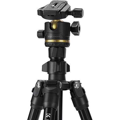 K&F Concept K234A0+BH-36L Magnesium Travel Tripod with Ball Head & Phone Clamp, Gold (KF09.149)