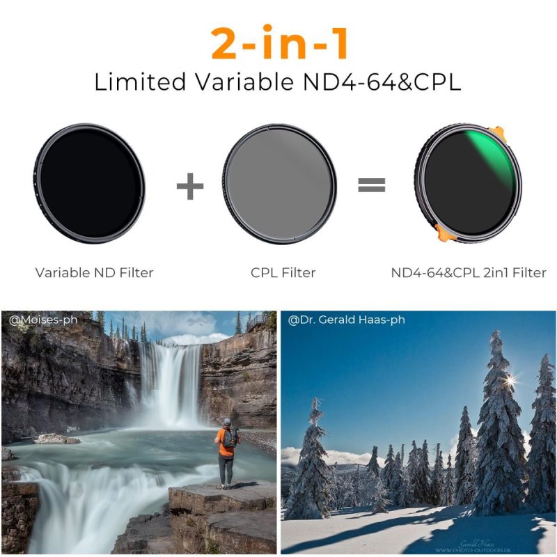 K&F Concept 77mm Nano-X Variable ND4-ND64 and Circular Polarizing Filter (KF01.1917) - Image 3