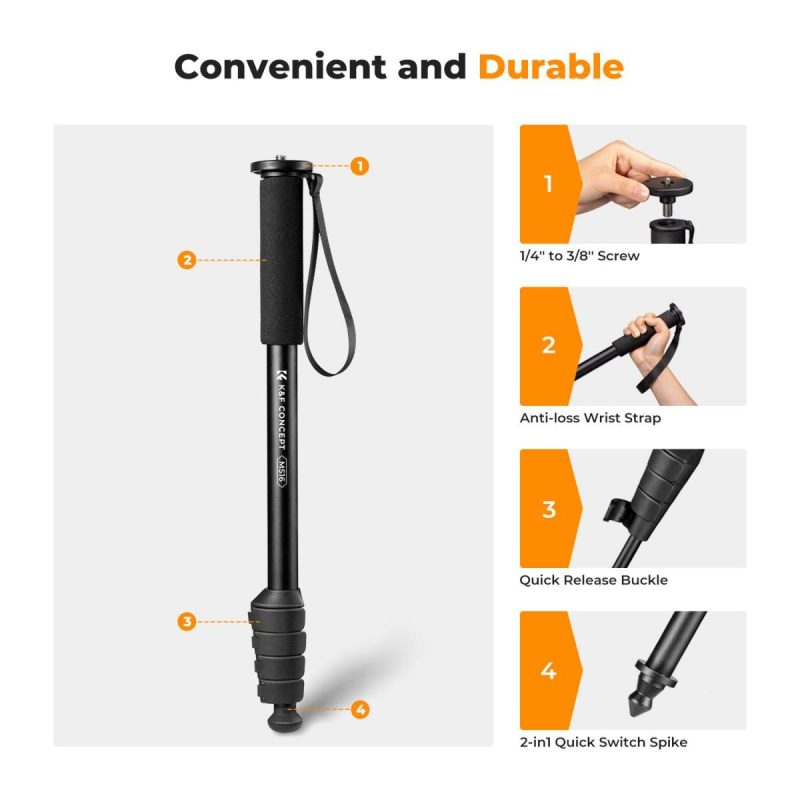 K&F Concept MS16 Aluminum Monopod (KF09.138) - Image 2