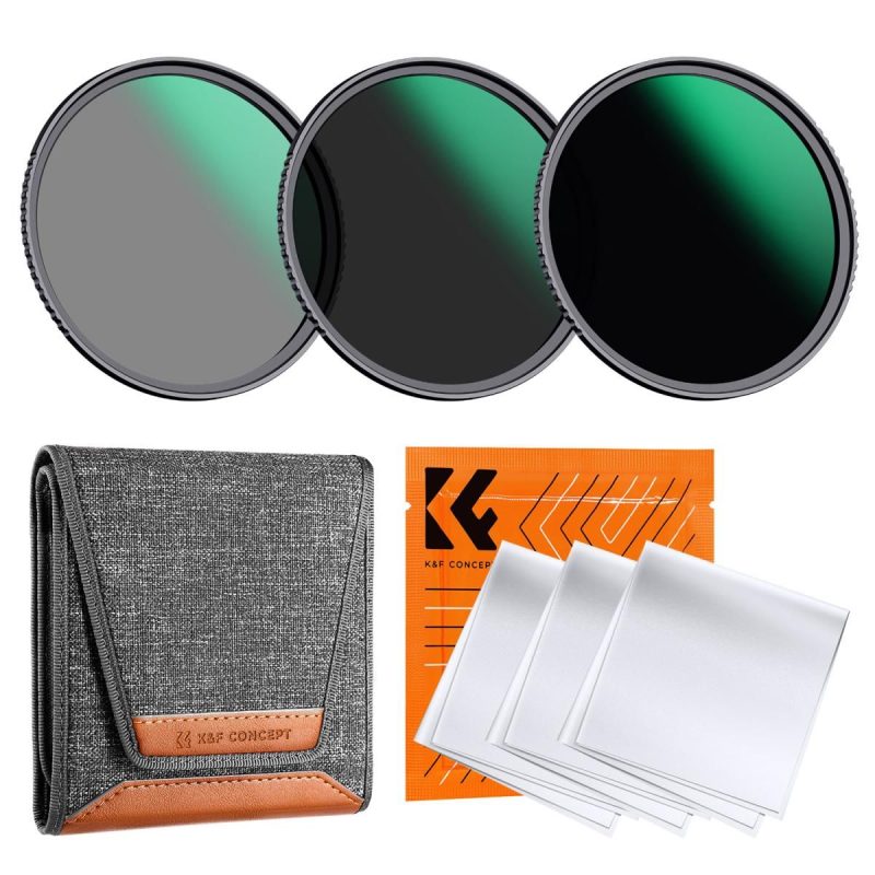 K&F Concept 67mm Nano-D ND8+ND64+ND1000 Lens Filter Kit with 3 Cleaning Cloths and Filter Pouch (SKU.2046V1)