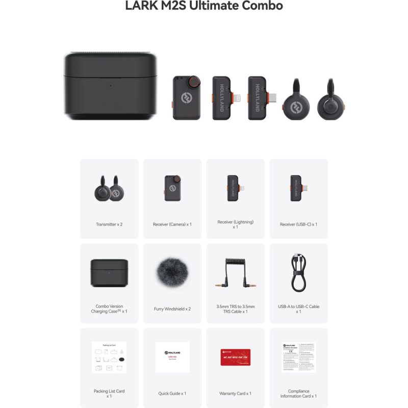 Hollyland LARK M2S Ultimate Combo – Ψηφιακό 2.4Ghz Σύστημα Ασύρματης Μετάδοσης Ήχου - Image 3