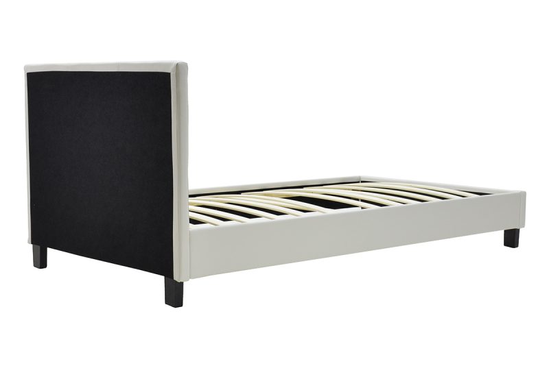 Κρεβάτι Nevil pakoworld 100x200 PU χρώμα λευκό ματ - Image 4