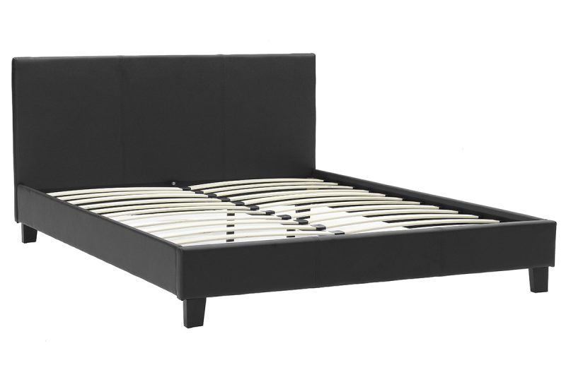 Κρεβάτι Nevil pakoworld 150x200 PU χρώμα μαύρο ματ - Image 3