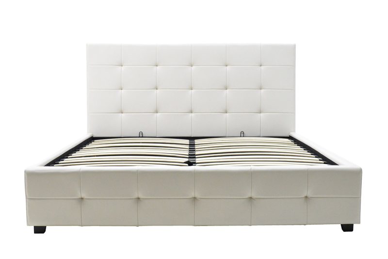 Κρεβάτι Roi pakoworld 160x200 PU λευκό ματ + αποθηκευτικό χώρο - Image 4
