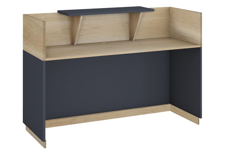 Γραφείο reception Lotus pakoworld σε χρώμα φυσικό - ανθρακί 180x70x110εκ - Image 2