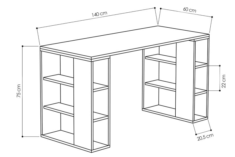 Γραφείο Colmar pakoworld χρώμα λευκό 140x60x75εκ - Image 3