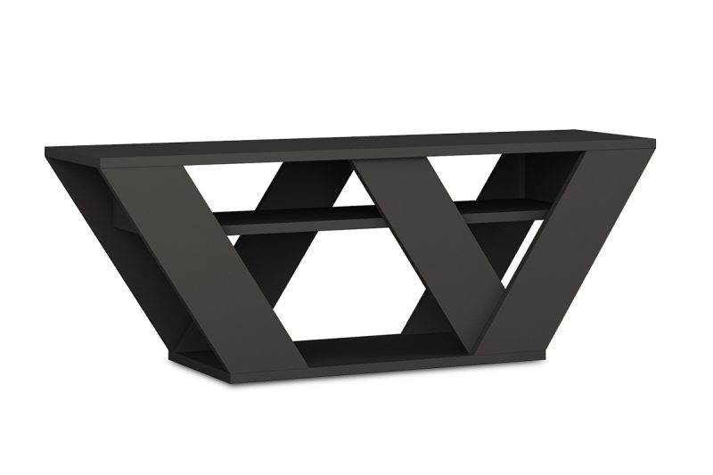 Έπιπλο τηλεόρασης Pipralla pakoworld ανθρακί 110x30x40εκ - Image 3