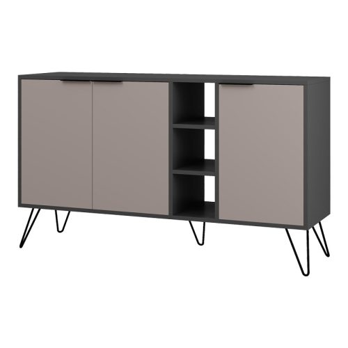 Μπουφές Clara pakoworld σε μόκα-ανθρακί απόχρωση 142x35,6x83εκ