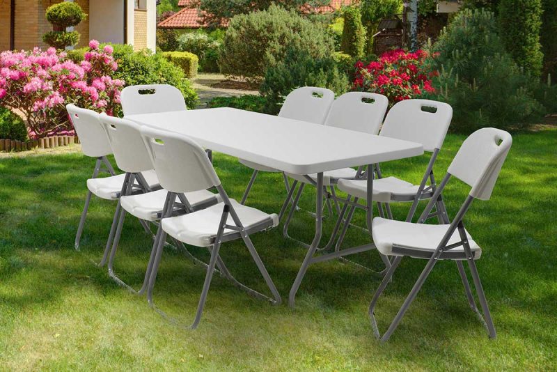 Τραπέζι catering-συνεδρίου Aprilia pakoworld λευκό μονοκόμματη επιφάνεια 183x76x74εκ - Image 2