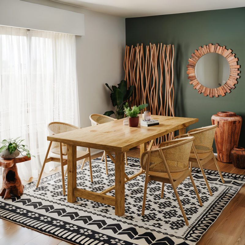 Τραπέζι Luxous pakoworld teak ξύλο σε φυσική απόχρωση 220x100x78εκ - Image 2