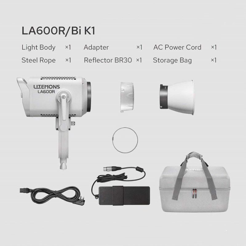 Godox Litemons LA600Bi K1 – 600W COB LED Light Bi-Color (2800-6500K) Bowens Mount + τσάντα μεταφοράς - Image 3