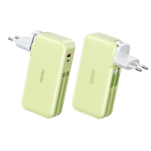 Power Bank 10000mAh PD 22,5W WK WP-46 2 Θέσεων, με καλώδιο Lightning/USB-C Πράσινο