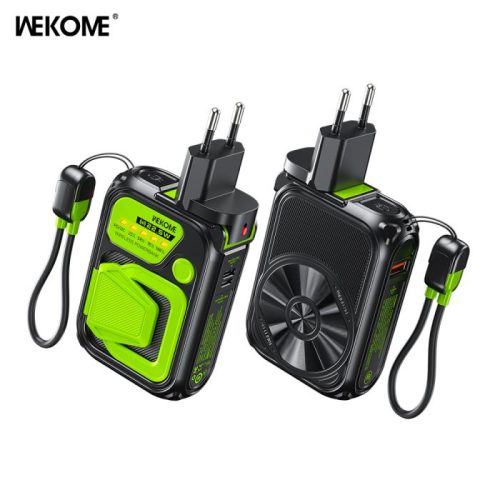 Power Bank 10000mAh PD 22,5W WK WP-89 , με Ασύρματη Φόρτιση Magnetic, 3 Θέσεων Μάυρο