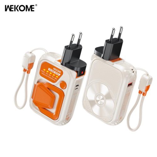 Power Bank 10000mAh PD 22,5W WK WP-89 , με Ασύρματη Φόρτιση Magnetic, 3 Θέσεων Μπέζ