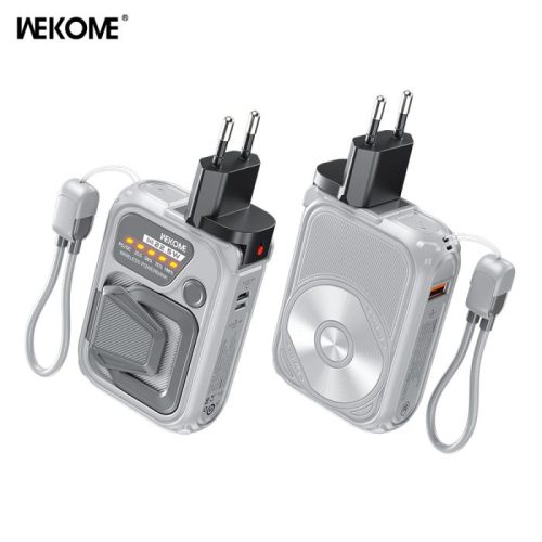 Power Bank 10000mAh PD 22,5W WK WP-89 , με Ασύρματη Φόρτιση Magnetic, 3 Θέσεων Γκρι