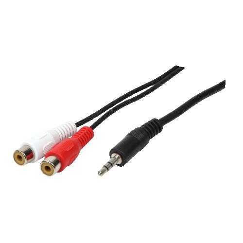 Καλώδιο Ήχου 3.5mm σε 2xRCA M/F LogiLink CA1047  0.2m Μαύρο