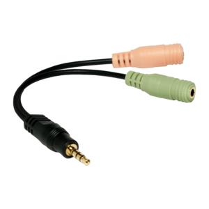 Καλώδιο Ήχου 3.5mm σε 2x3.5mm M/F LogiLink CA0021 15cm Μαύρο