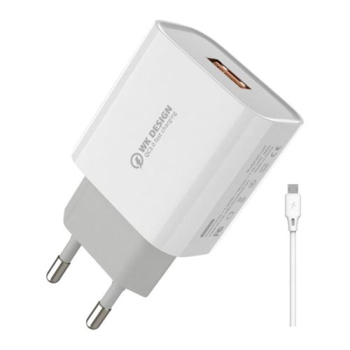 Φορτιστής Σπιτιού 18W WK WP-U57, με καλώδιο Micro USB Λευκό
