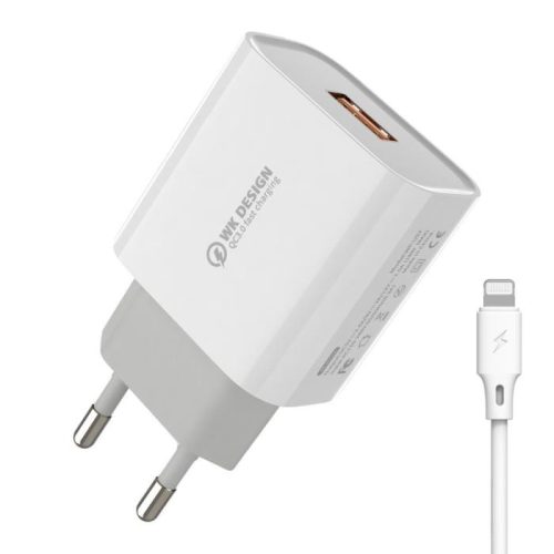 Φορτιστής Σπιτιού 18W WK WP-U57, με καλώδιο Lightning Λευκό