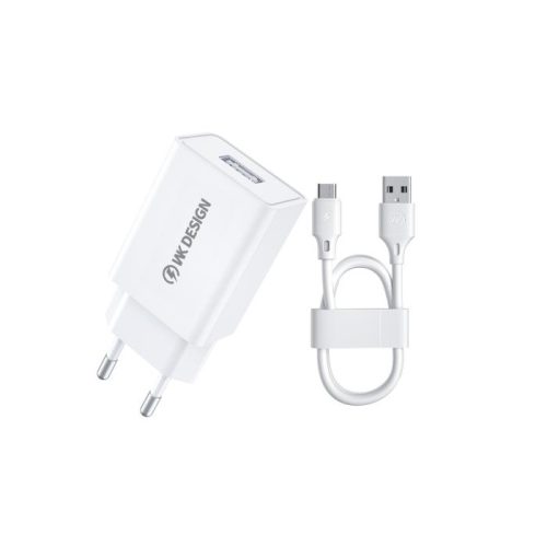 Φορτιστής Σπιτιού 10W WK WP-U118, με καλώδιο USB-C Λευκό