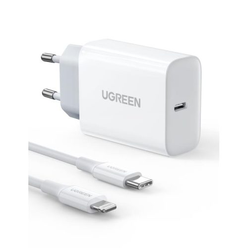 Φορτιστής Σπιτιού PD 20W UGREEN CD137 50698 ,με καλώδιo Lighting Λευκό