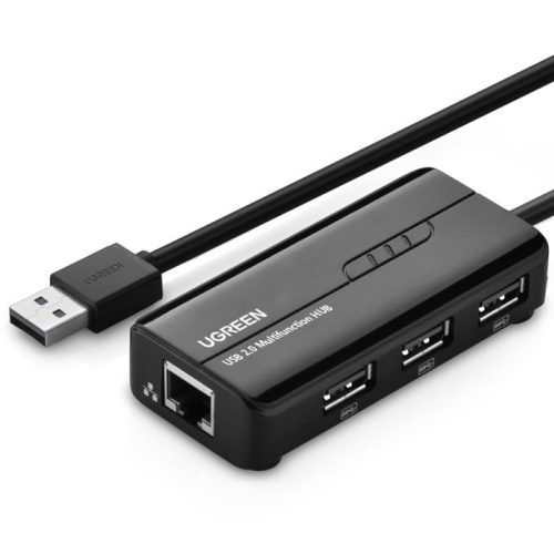 USB 2.0 Hub 3 θέσεων UGREEN 20264, με Θύρα Δικτύου 10/100Mbps