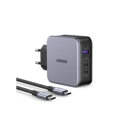 Φορτιστής Σπιτιού GaN 140W UGREEN CD289 90549 3 Θέσεων, με καλώδιο USB-C Μαύρο