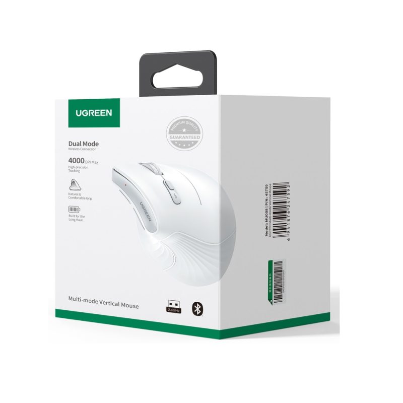 Ασύρματο Ποντίκι 2,4GHz/BT UGREEN MU008 45759 Λευκό - Image 3