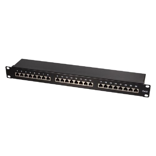 Patch Panel CAT6 RJ45 Logilink 1U 24 Θέσεων NP0055 Θωρακισμένο 19''