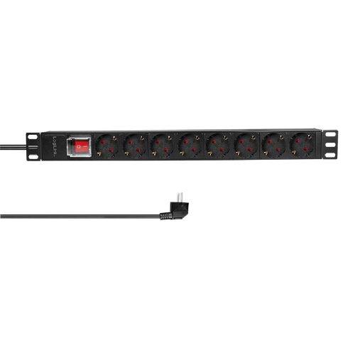 Πολύπριζο 8 Θέσεων Logilink 1U PDU8C01  με Διακόπτη 19''