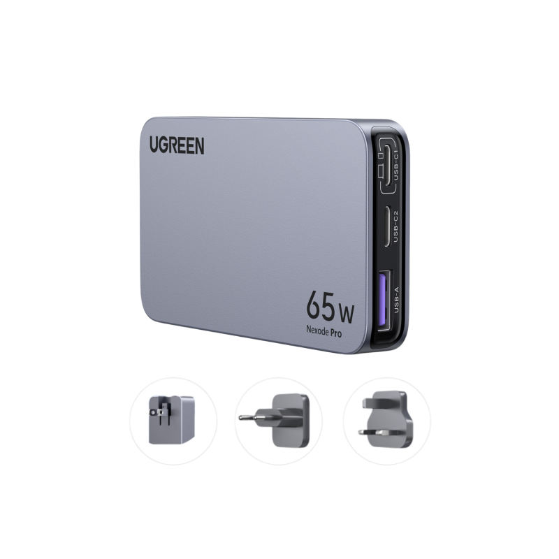 Φορτιστής Σπιτιού GaN PD 65W UGREEN X753 25356 3 Θέσεων Γκρί - Image 2