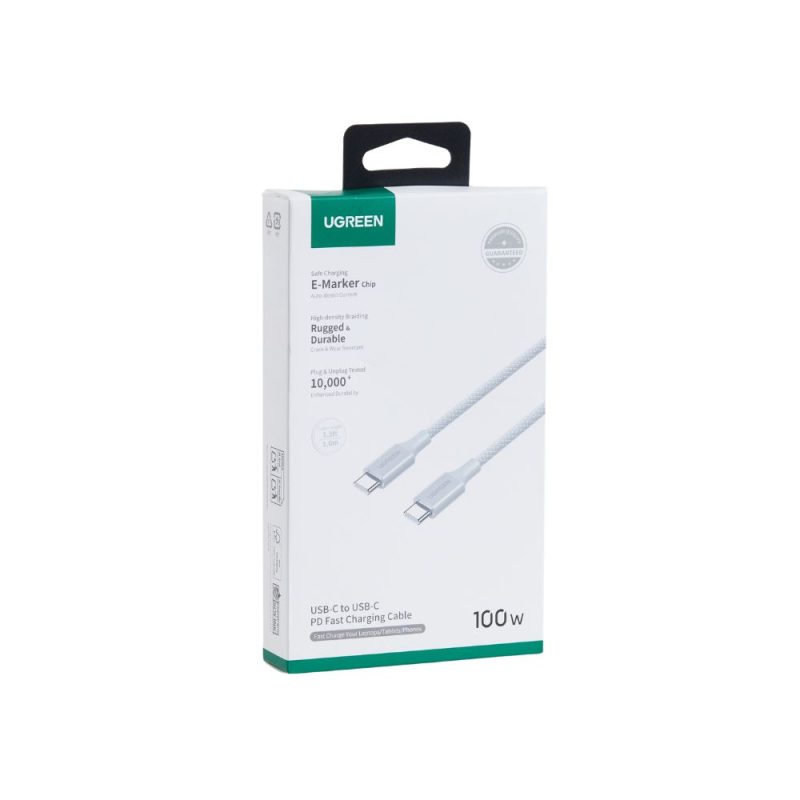 Καλώδιο Φόρτισης UGREEN L502 65255 USB-C σε USB-C PD 100W 1m Λευκό - Image 3