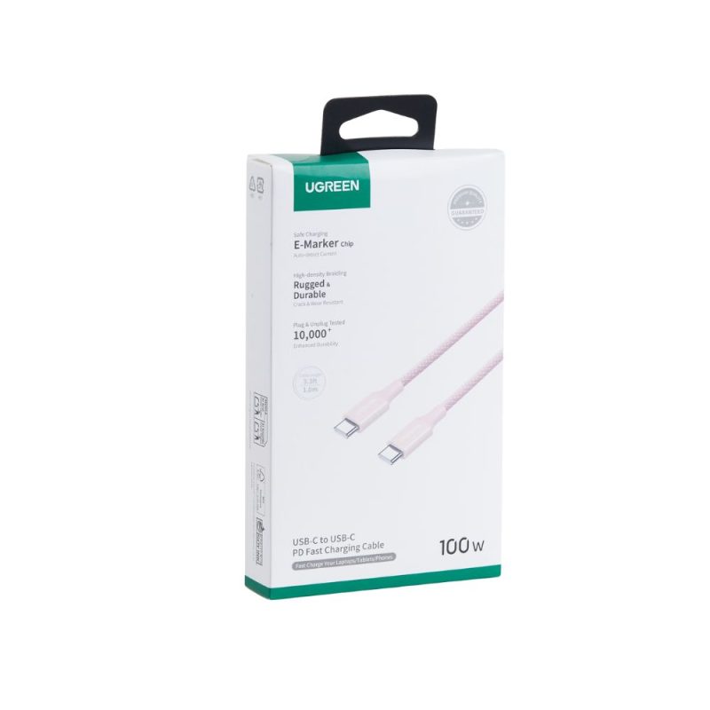 Καλώδιο Φόρτισης UGREEN L502 65252 USB-C σε USB-C PD 100W 2m Ροζ - Image 3
