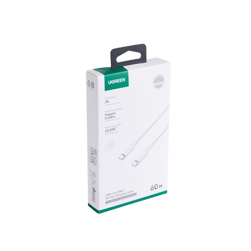 Καλώδιο Φόρτισης UGREEN L501 35465 USB-C σε USB-C PD 60W 1m Λευκό - Image 3