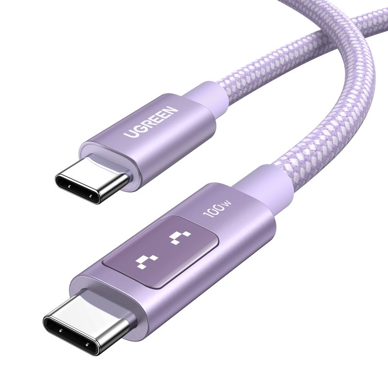 Καλώδιο Φόρτισης UGREEN L509 65216 USB-C σε USB-C PD 100W 2m Μώβ - Image 2