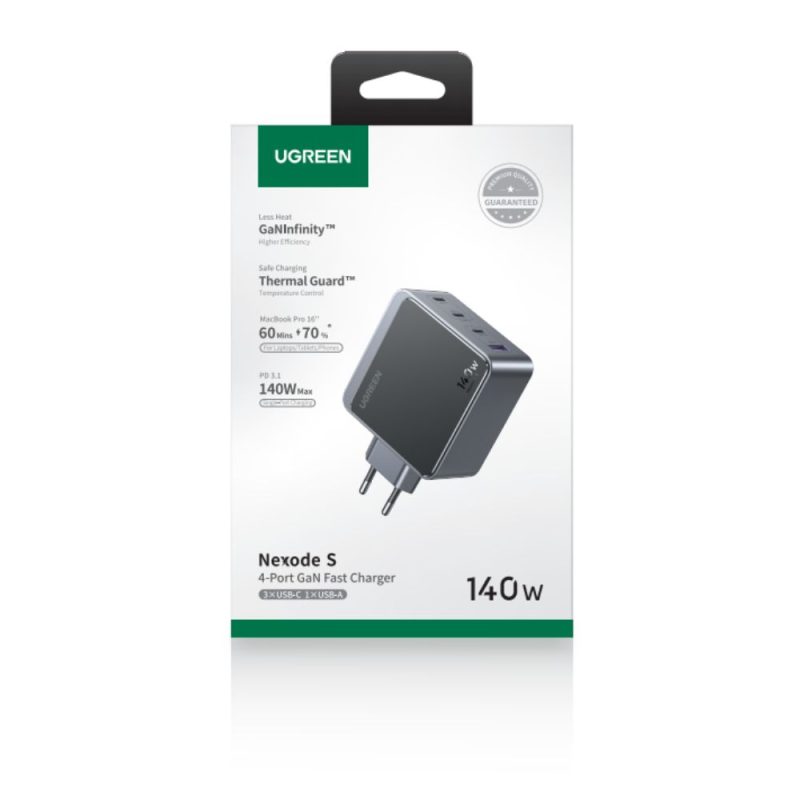 Φορτιστής Σπιτιού GaN PD 140W UGREEN X570 45575 4 Θέσεων Γκρί - Image 3