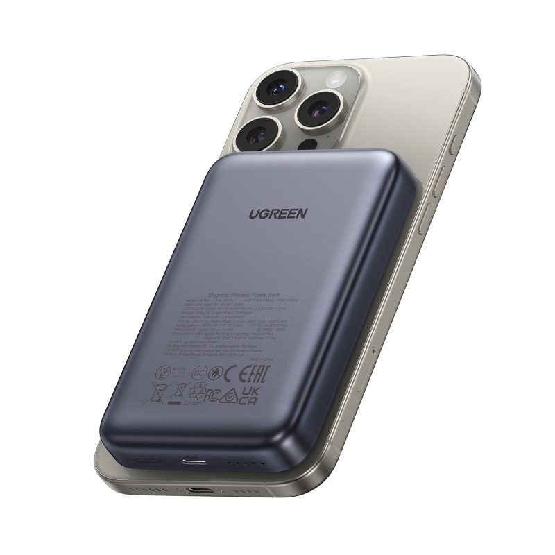 Power Bank 10000mAh PD 20W Qi2 UGREEN PB763 55135B, με Ασύρματη Φόρτιση Magnetic, 1 Θέσης Μαύρο - Image 2