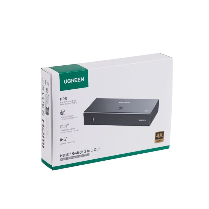 HDMI Switch 3 Θέσεων 4K/60Hz UGREEN AW504 55857, με USB-C τροφοδοσία - Image 3