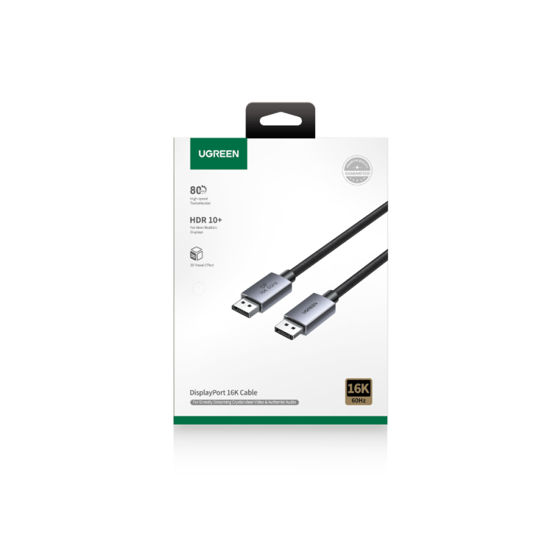 Καλώδιο DP 2.1 M/M 16K/60Hz UGREEN DP131 25906 1m Μαύρο - Image 3