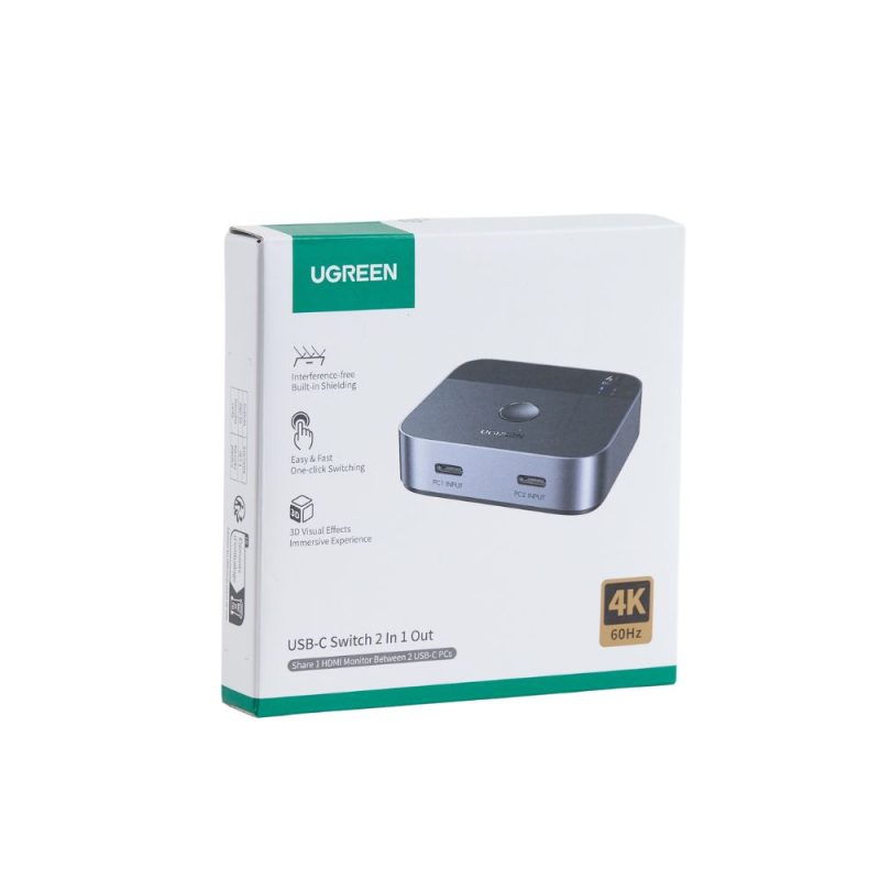 USB-C Switch 2 θέσεων 4K/60Hz UGREEN AW502 55451 - Image 3