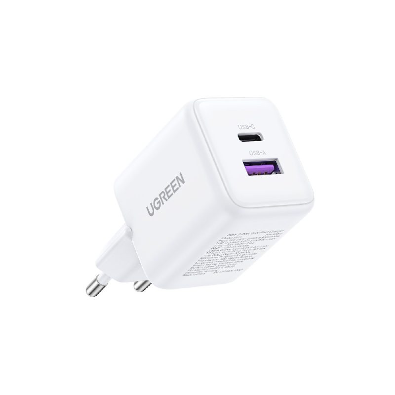Φορτιστής Σπιτιού GaN PD 30W UGREEN X516 65015 2 Θέσεων Λευκό