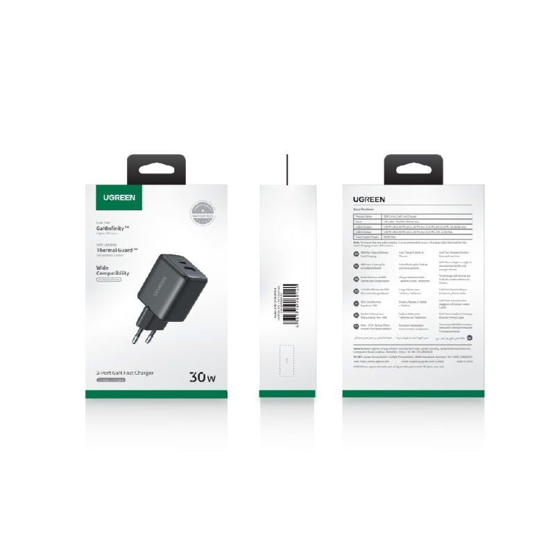Φορτιστής Σπιτιού GaN PD 30W UGREEN X516 65014 2 Θέσεων Μαύρο - Image 3